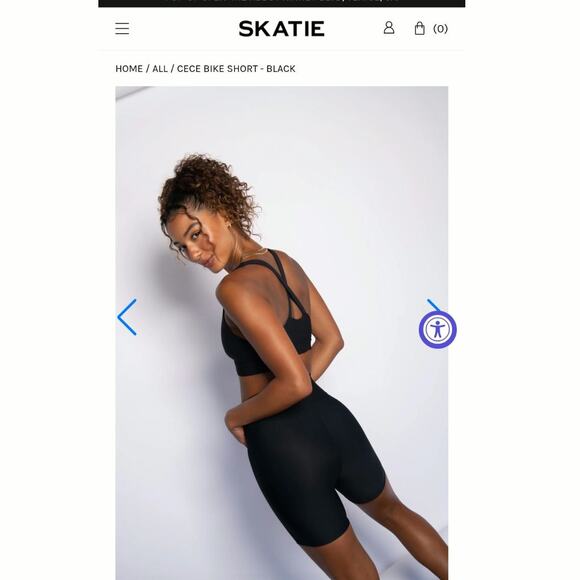 New Skatie Biker Cut Shorts Buttercup Size  L athletic gym casual Deigned Venice - Picture 1 of 9